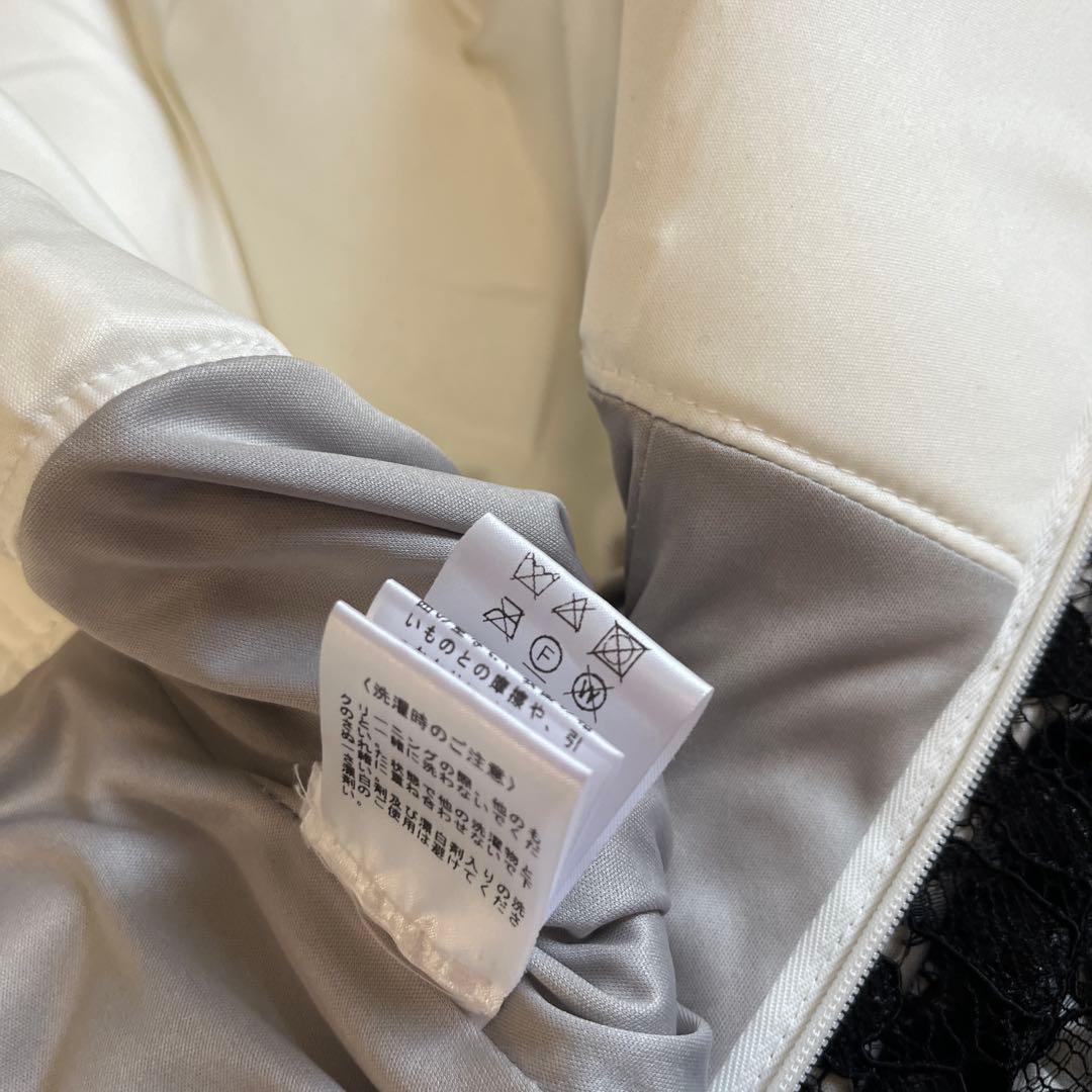 タダシショージ　オフショルダー レース パーティードレス