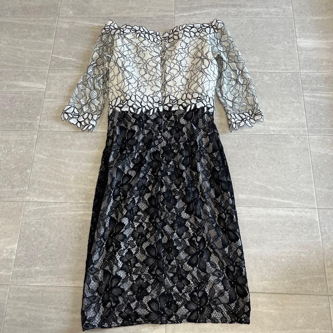 タダシショージ　オフショルダー レース パーティードレス