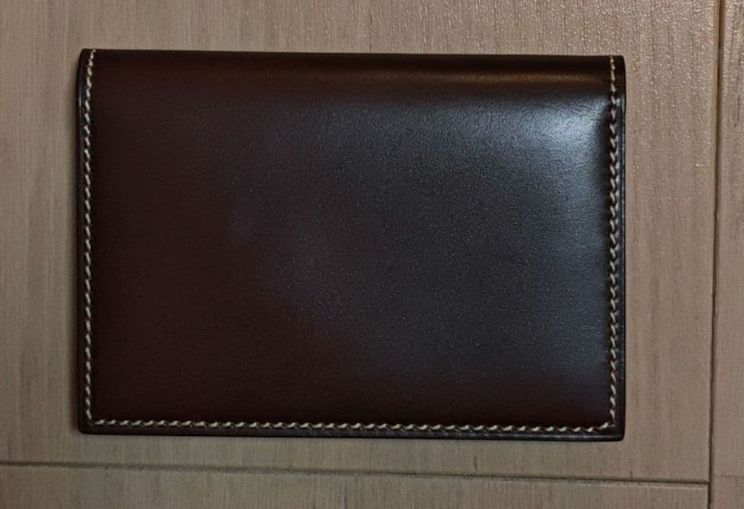 【美品】万双 名刺入れ　コードバン　ボルドー