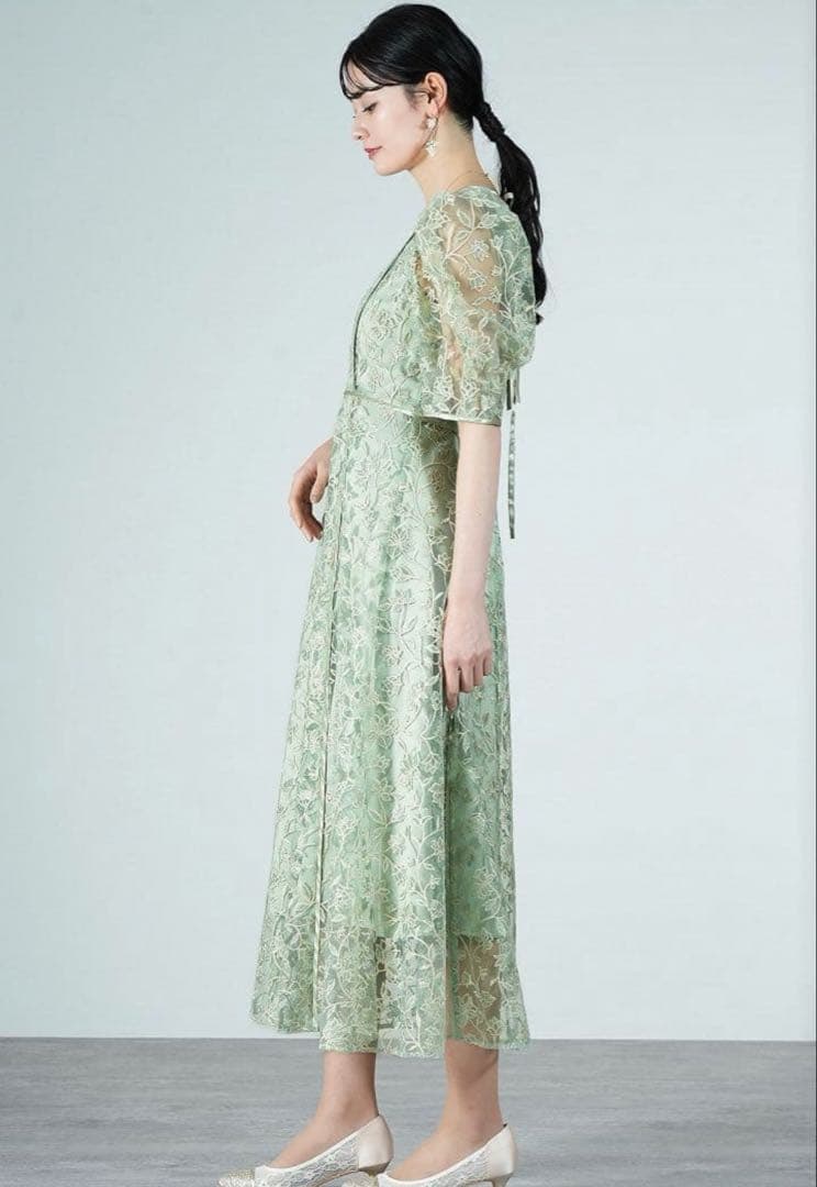 Lily Brown(リリーブラウン) チュール刺繍ドレス サイズ1 ミント