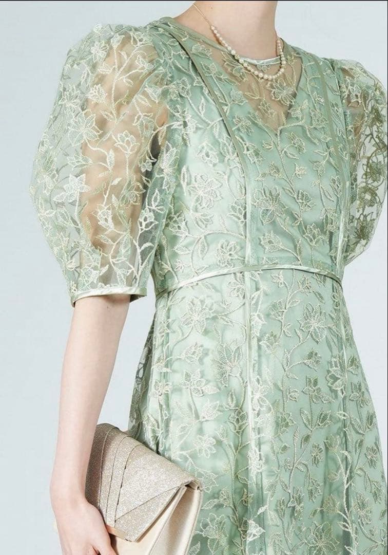 Lily Brown(リリーブラウン) チュール刺繍ドレス サイズ1 ミント