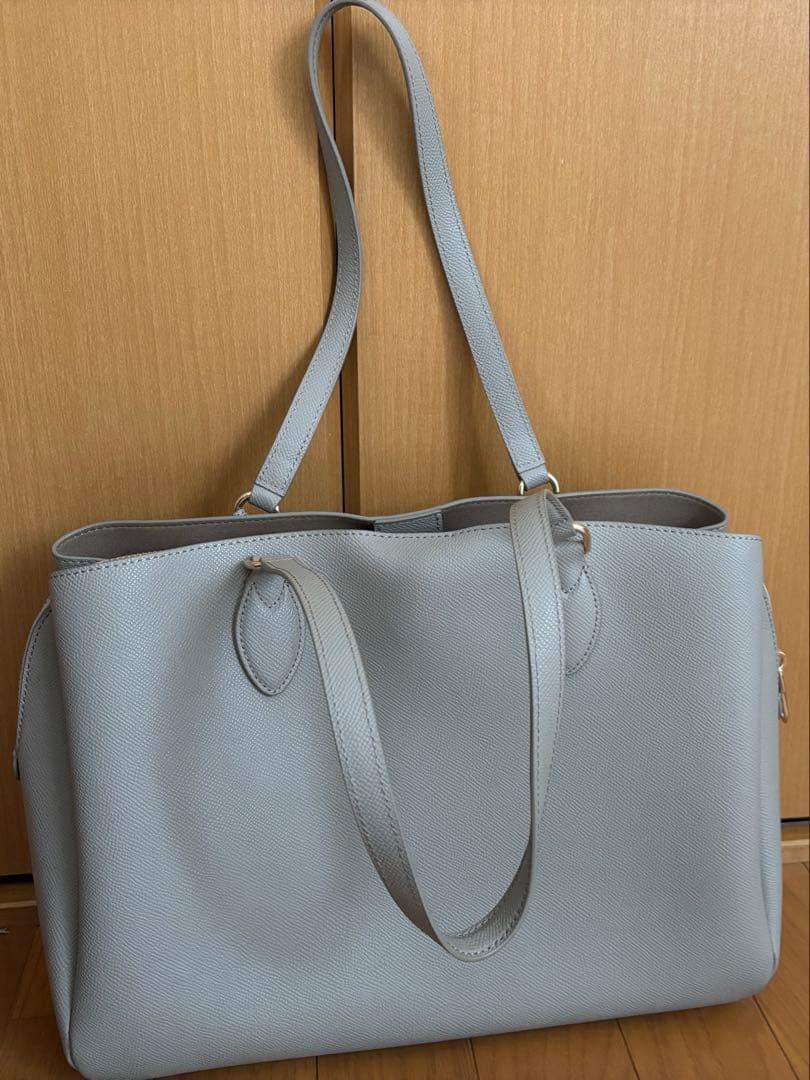 FURLA トートバッグ グレー 美品 A4収納可