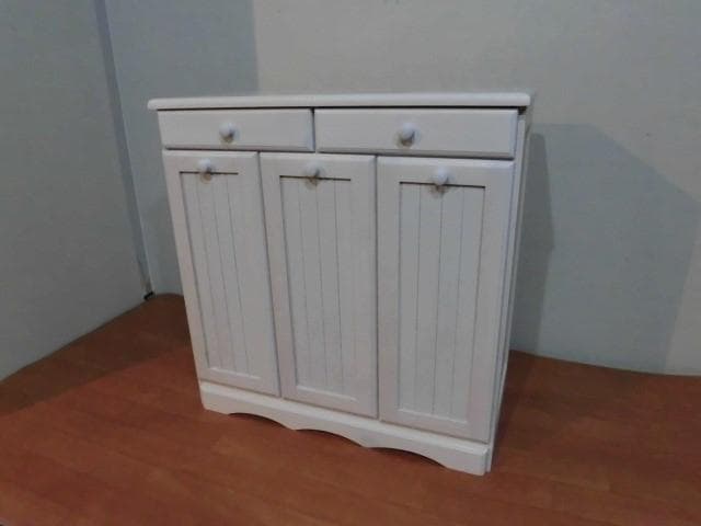 送料無料/アウトレット/新品★カントリー調★分別ダストボックス（3分別）ホワイト