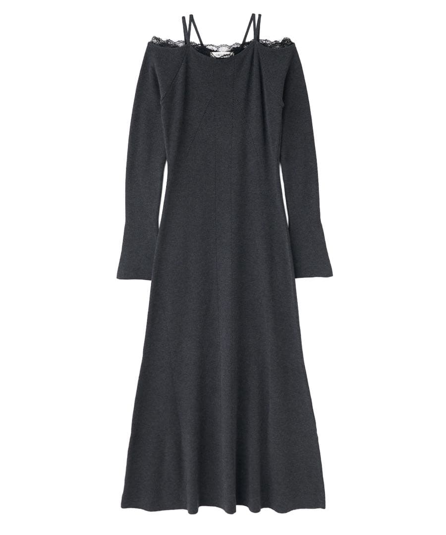 cocodeal ココディール レースディティールオフショルニットワンピース