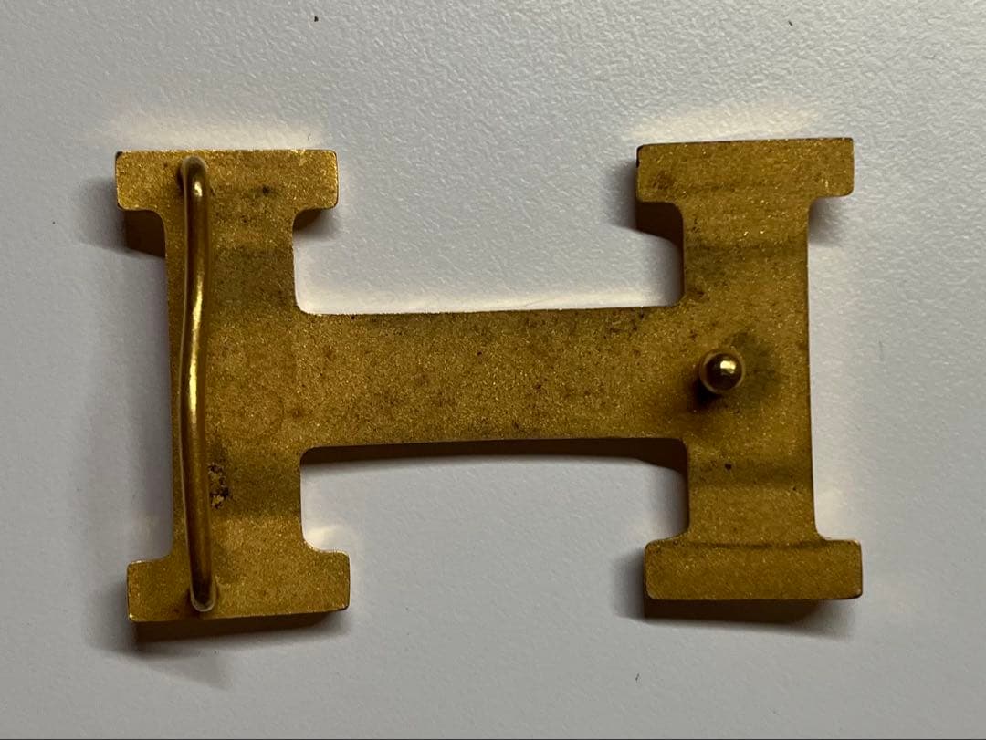 HERMES ゴールドH型バックル　エルメス　ヴィンテージ