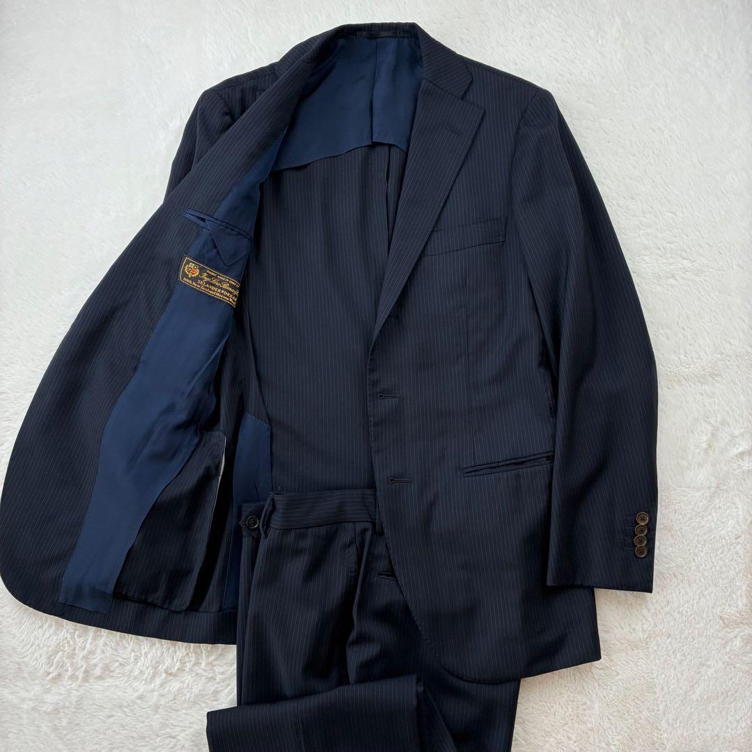トゥモローランド ロロピアーナ　アンコンスーツ　ストライプ　ダークネイビー　44