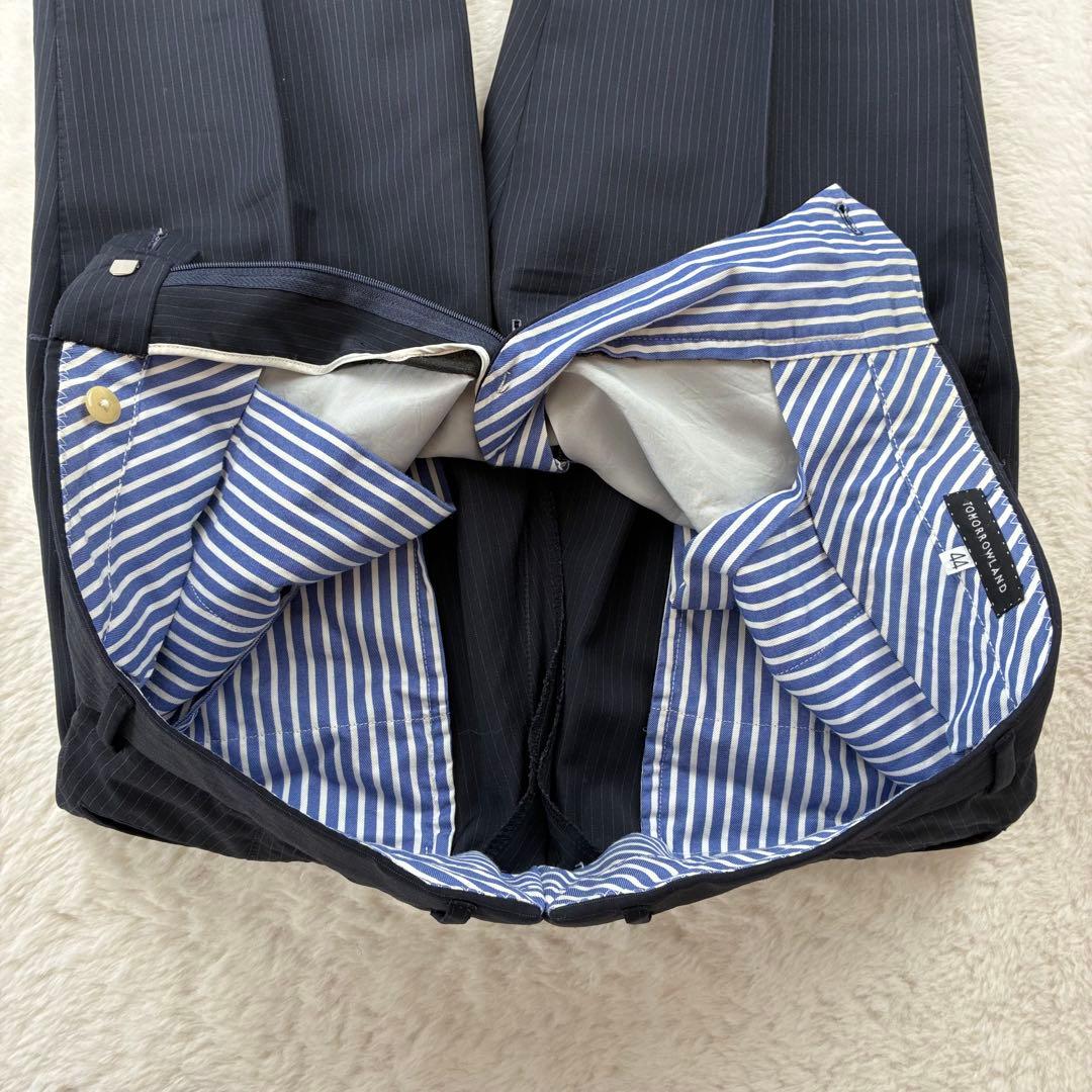 トゥモローランド ロロピアーナ　アンコンスーツ　ストライプ　ダークネイビー　44