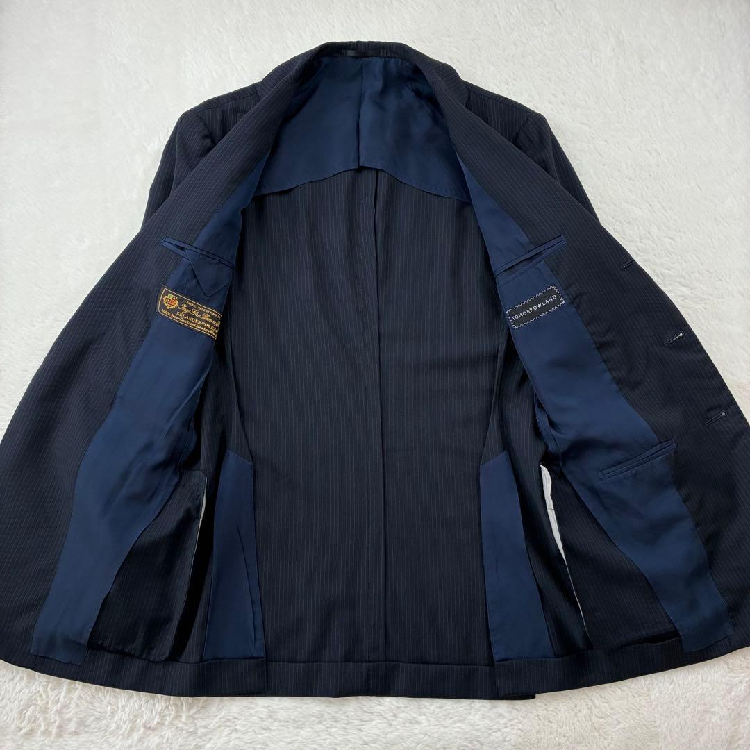 トゥモローランド ロロピアーナ　アンコンスーツ　ストライプ　ダークネイビー　44