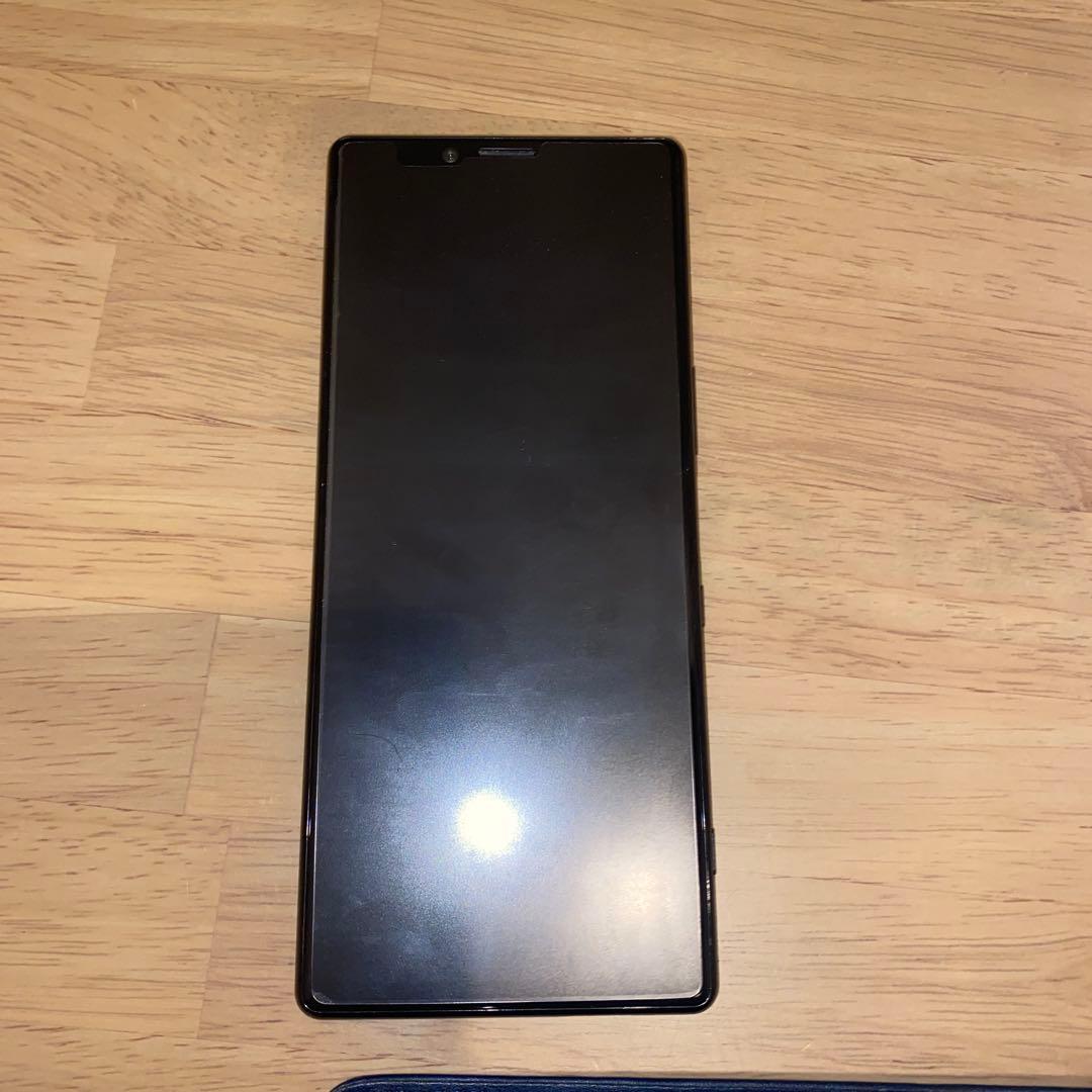 Xperia1 SOV40 ブラック本体　手帳型ケースと箱付き