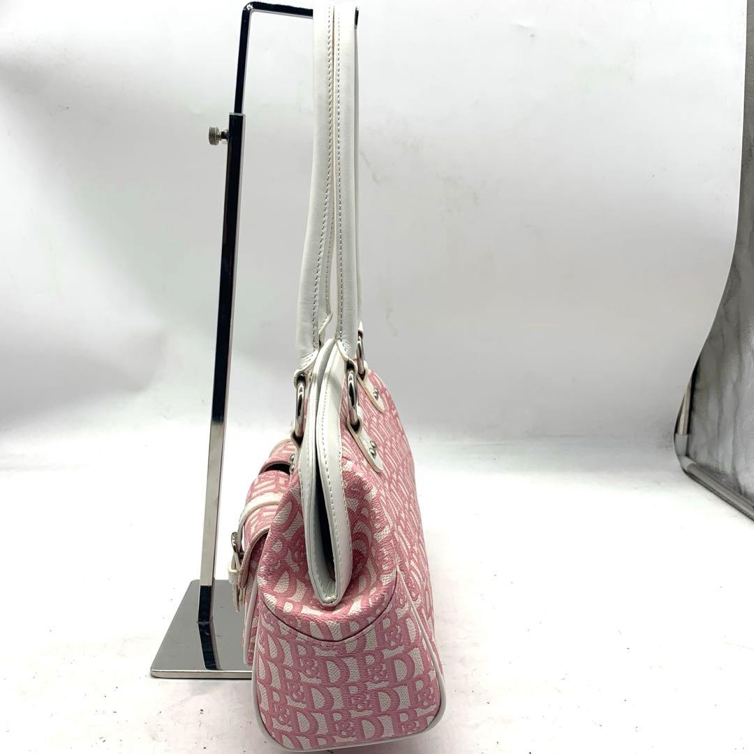 Pinky &Dianne トートバッグ　キャンバス　レザー　ピンク