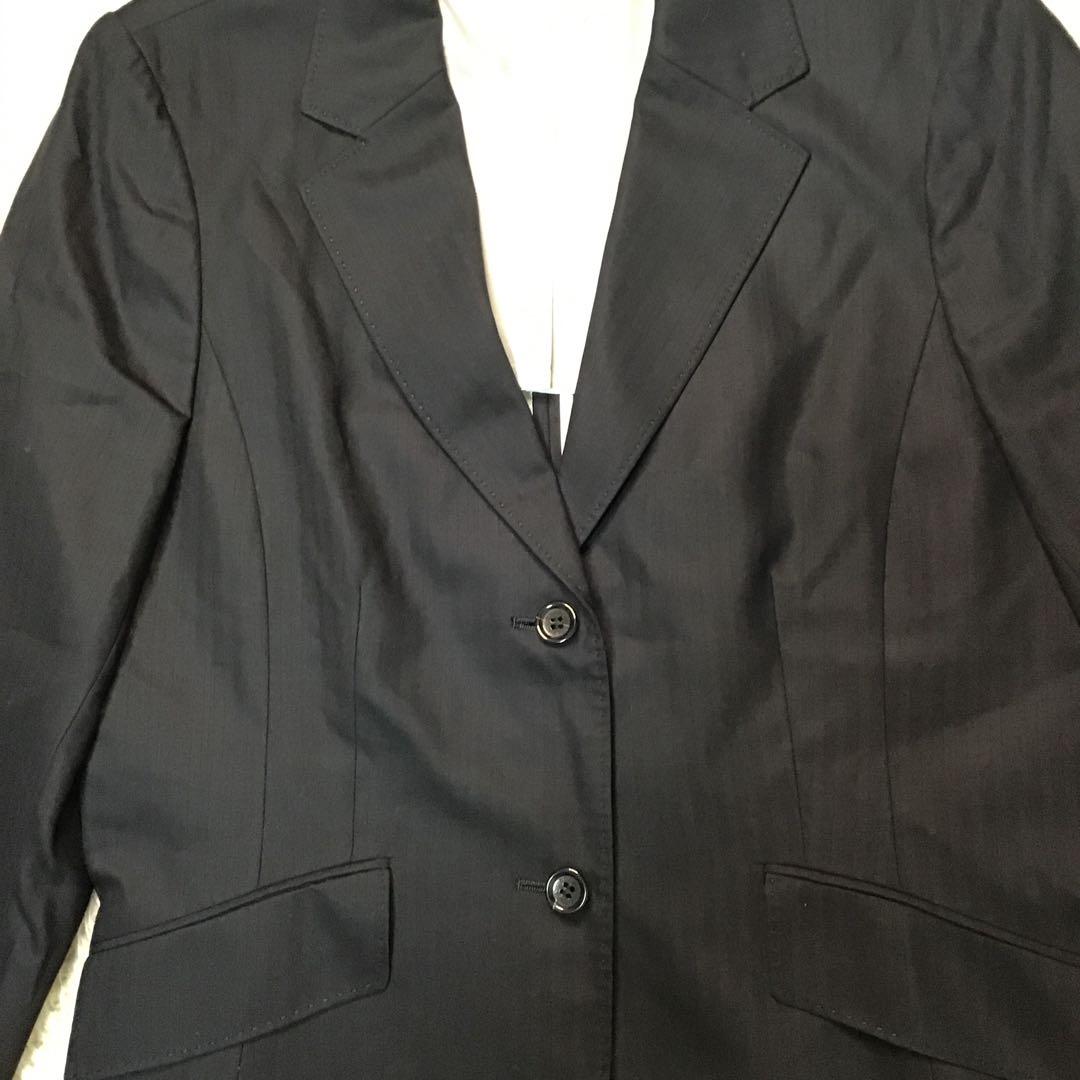 美品【スキャパ】 セットアップ 紺 ストライプ ウール 高級感 42