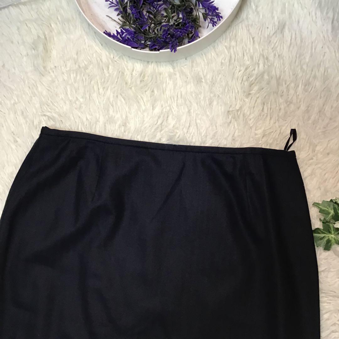 美品【スキャパ】 セットアップ 紺 ストライプ ウール 高級感 42