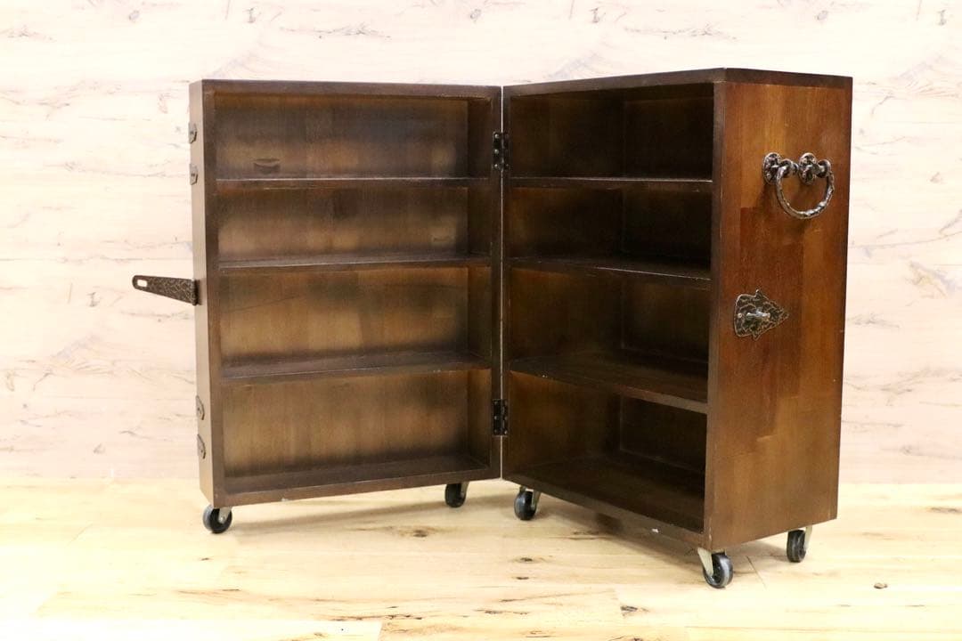 GMHN4○KOIZUMI / 小泉産業 チェスト ワゴン からくり収納 和モダ