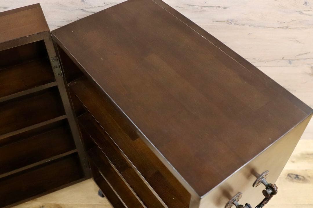 GMHN4○KOIZUMI / 小泉産業 チェスト ワゴン からくり収納 和モダ