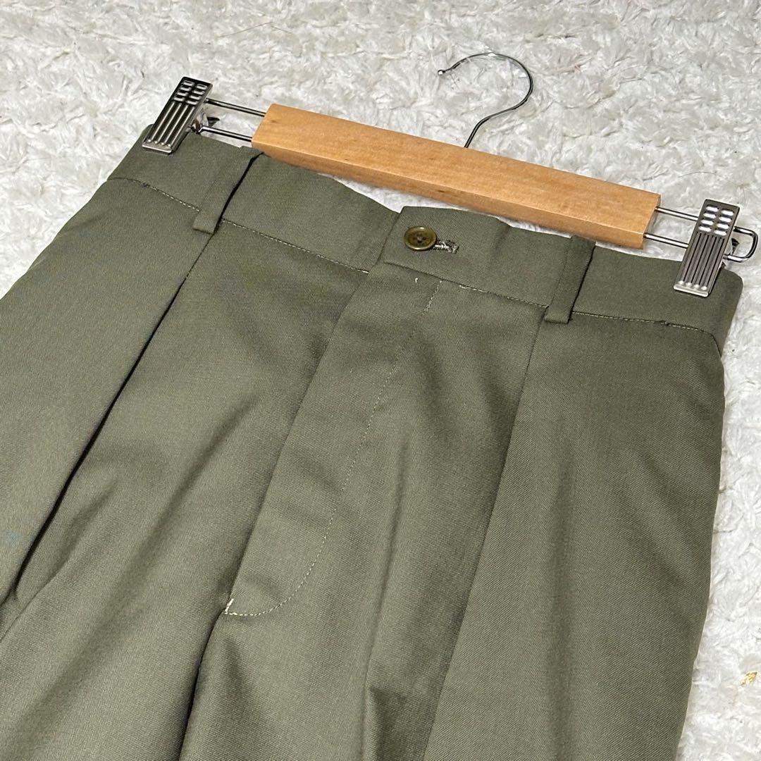 MARKAWARE フロントプリーツ ペグトップ オーガニックウール スラックス