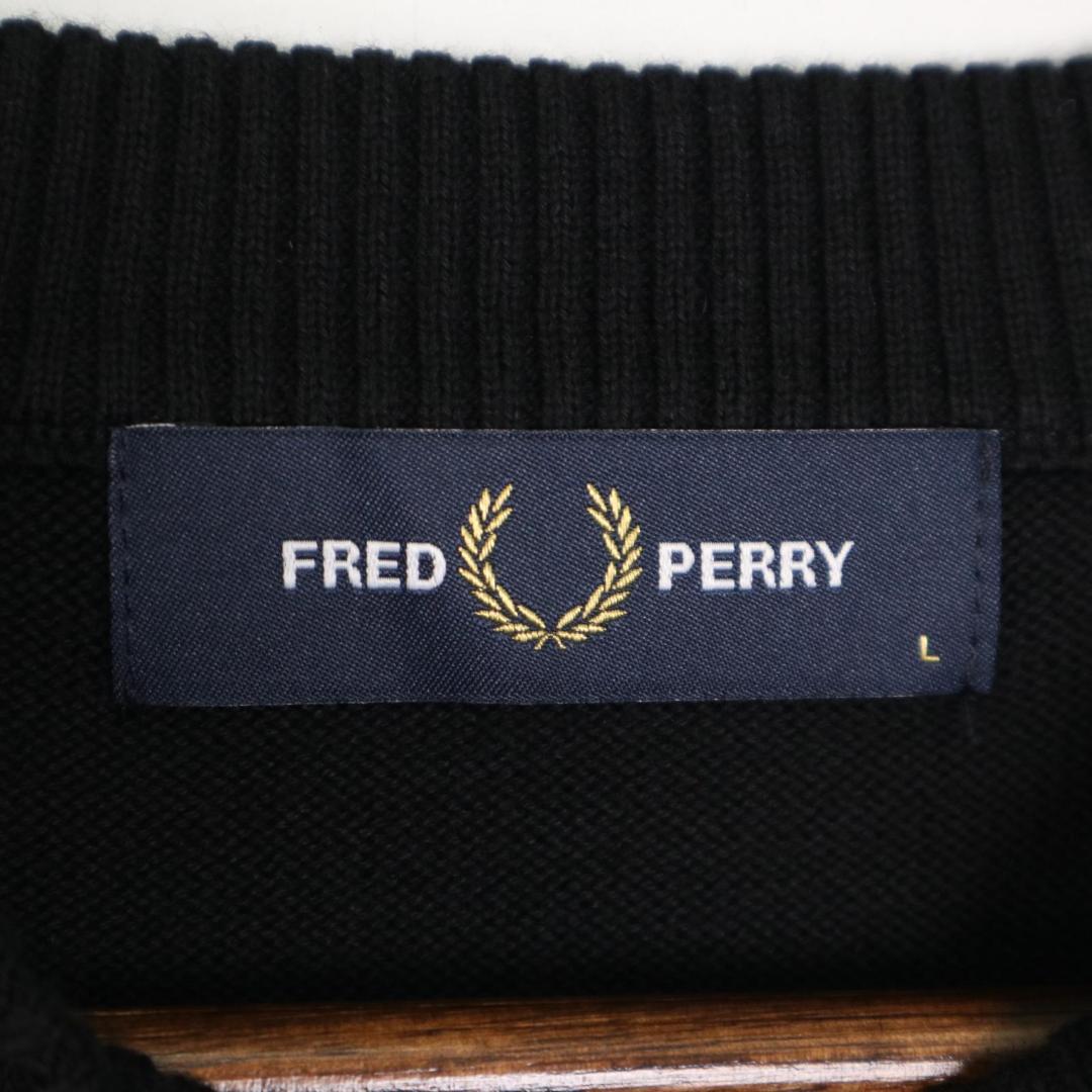 FRED PERRY/フレッドペリー バックロゴ コットン クルーネックニット