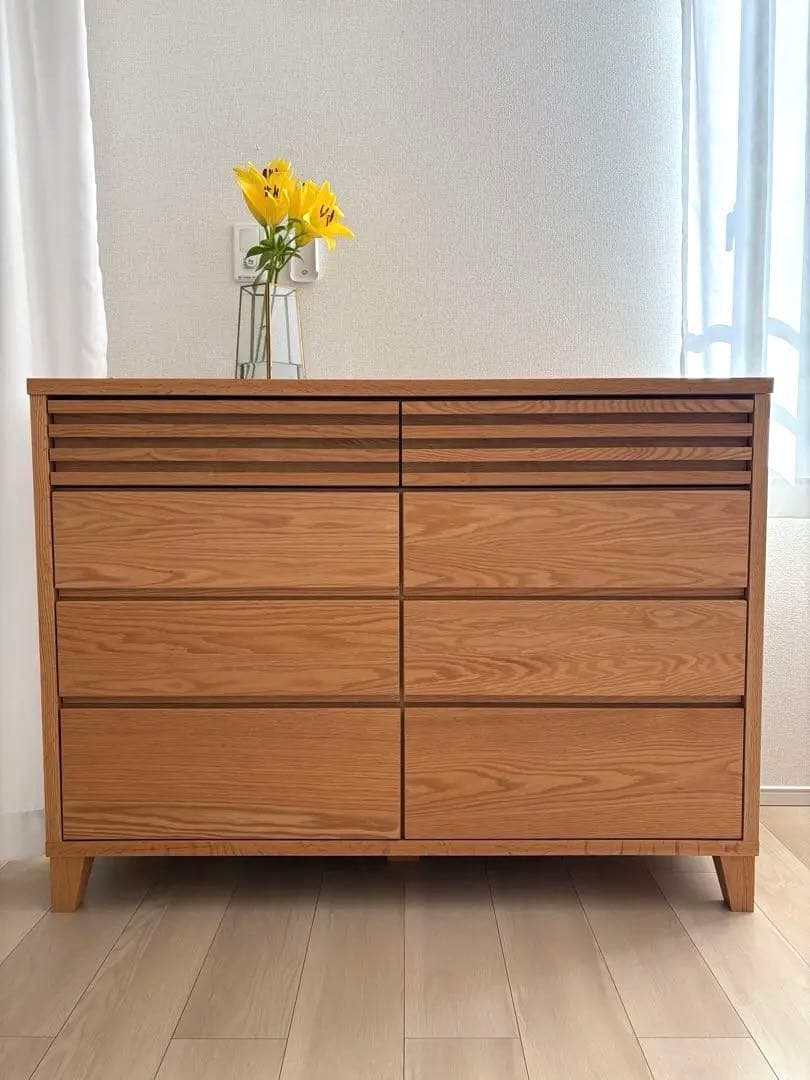 らんまるこ✨大川家具オーク材キャビネット