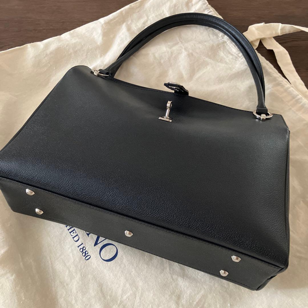 濱野皮革工藝　ディライト　トートバッグ　ブラック　シルバー金具