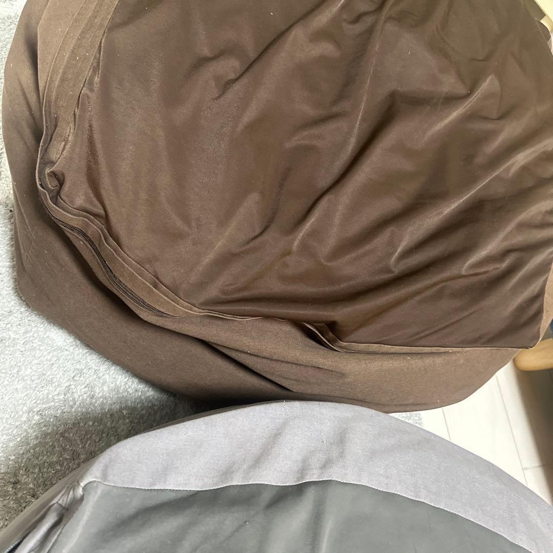 無印良品 人をダメにするソファ 本体 カバー付き 大　グレー、茶色2個セット