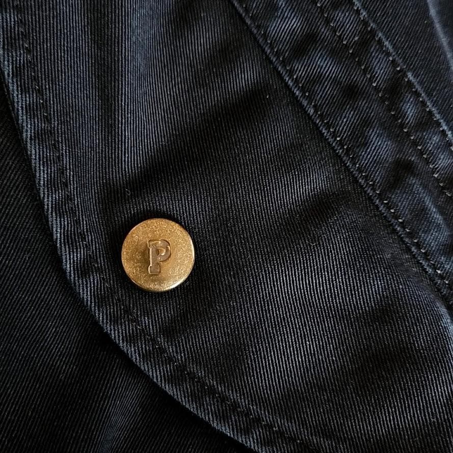 PINK HOUSE ロゴプリント 濃紺デニム ボンバージャケット 中綿入