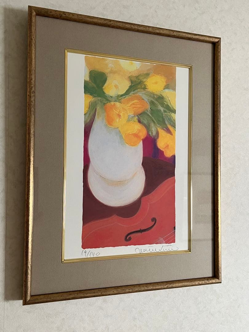 限定版画　額入り　エディション番号、証明書.直筆サイン19/140 ジニー・キム