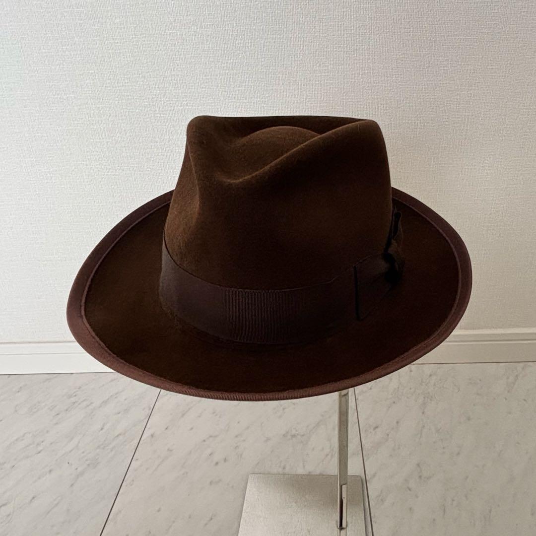 極美品✨STETSON ステットソン 中折れハット ブラウン 7 3/8