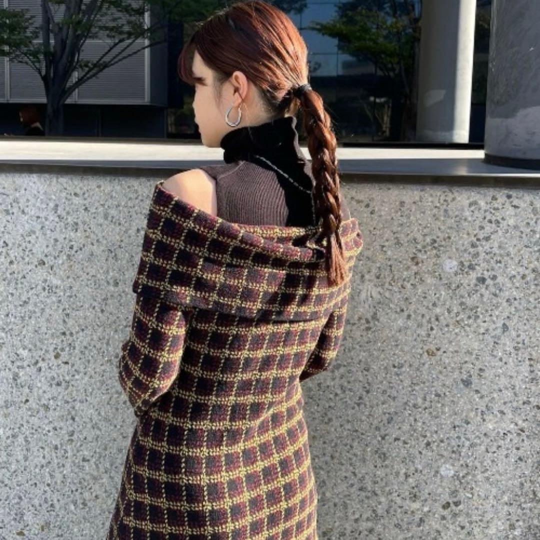 ワンピース AmeriVINTAGE UND OFF SHOULDER KNIT DRESS