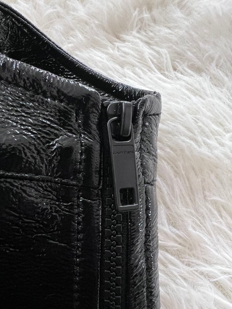 Courrèges クレージュ エナメル ノースリーブ ミニドレス ワンピース