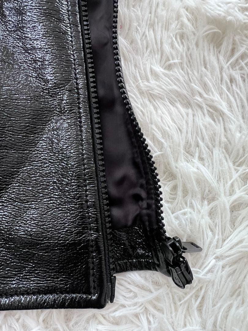 Courrèges クレージュ エナメル ノースリーブ ミニドレス ワンピース