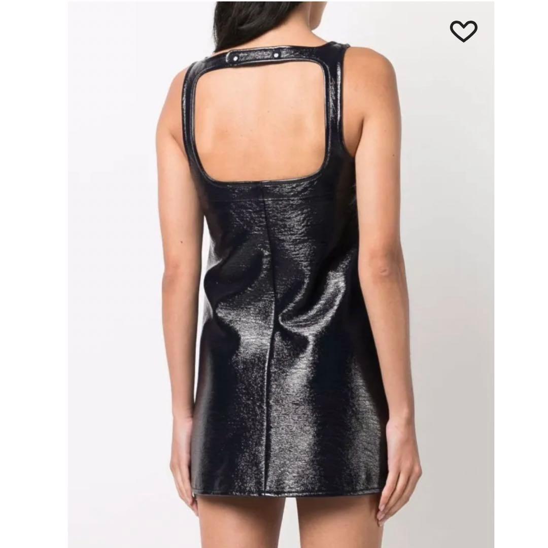 Courrèges クレージュ エナメル ノースリーブ ミニドレス ワンピース