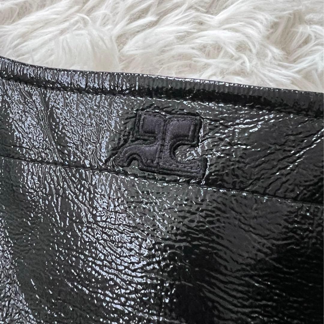 Courrèges クレージュ エナメル ノースリーブ ミニドレス ワンピース