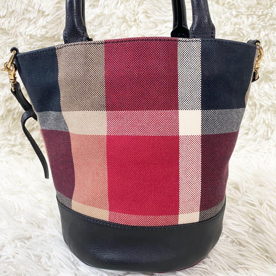 BLUE LABEL CRESTBRIDGE 巾着　ショルダーバッグ　チェック