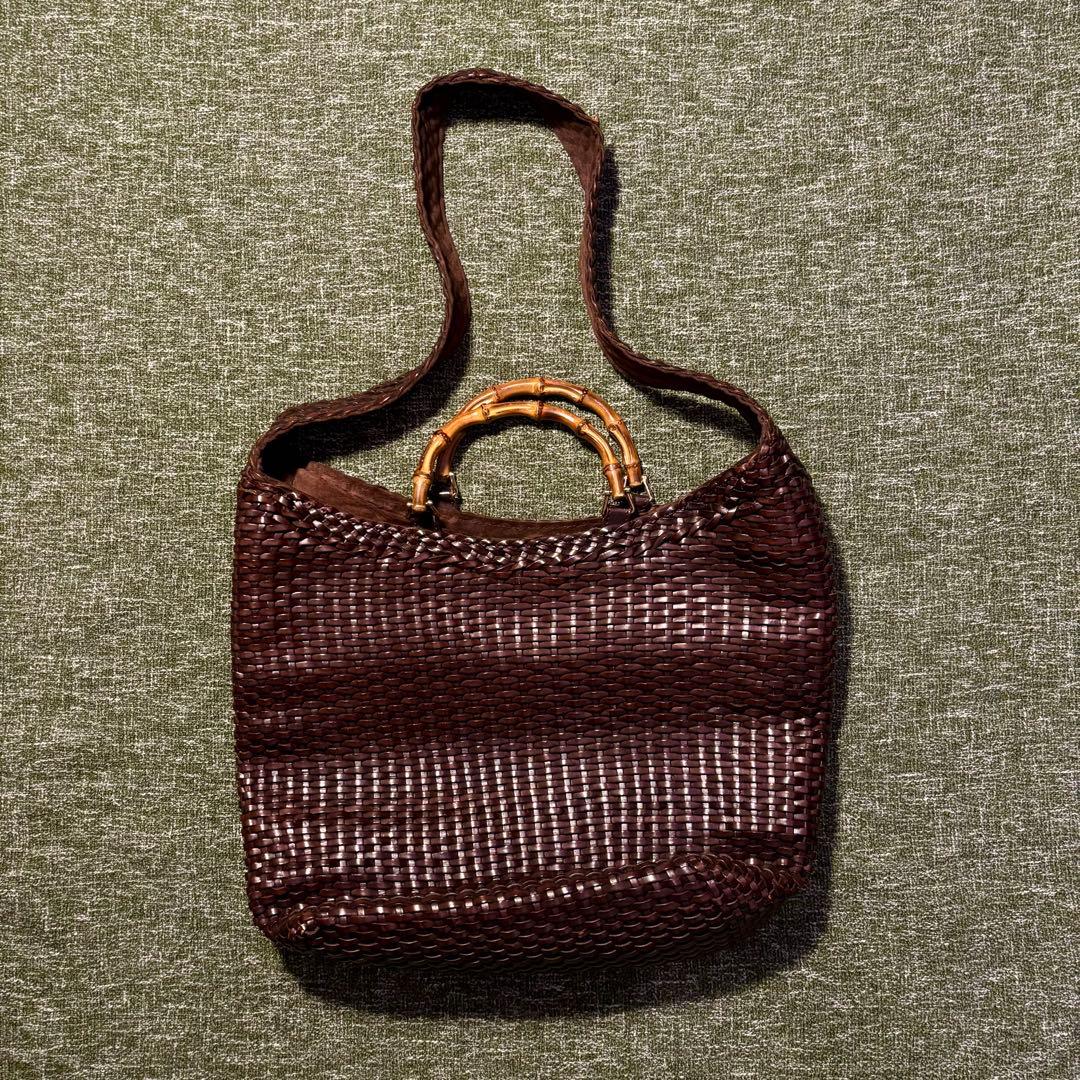 c*a様 正規品⭐️ GUCCI グッチ　バンブーハンドバッグ　編み込み　ヴィン