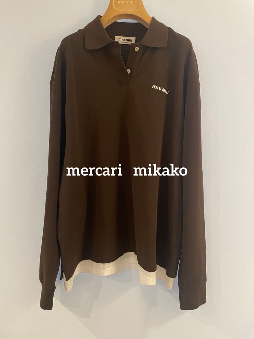 miumiuミュウミュウ2025 新作 ピケxジャージー ポロシャツ