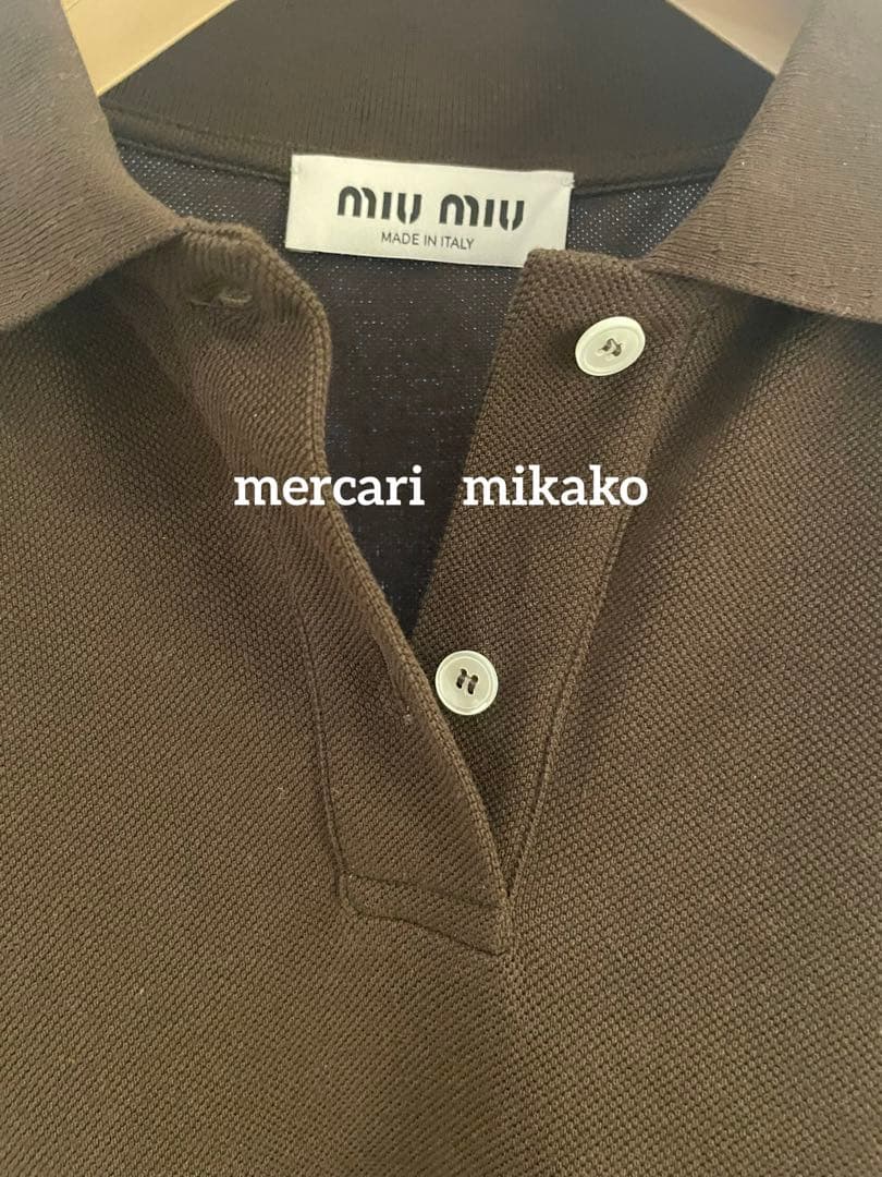 miumiuミュウミュウ2025 新作 ピケxジャージー ポロシャツ