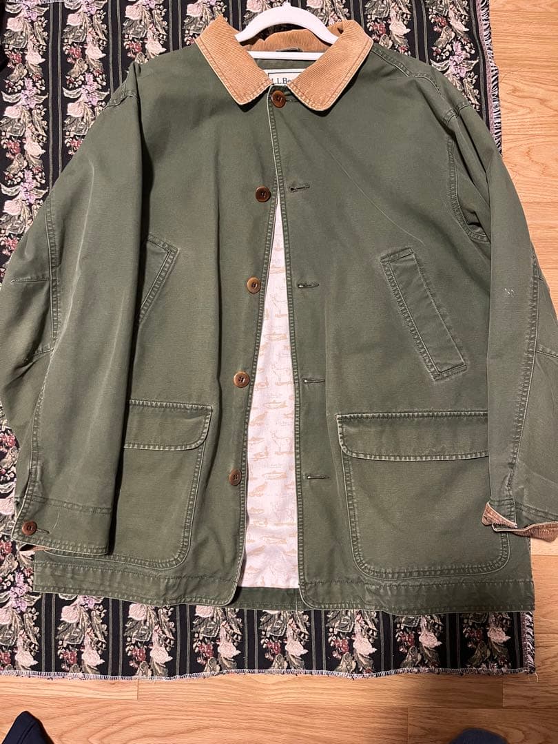 90s エルエルビーン　ハンティングジャケット　襟コーデュロイ