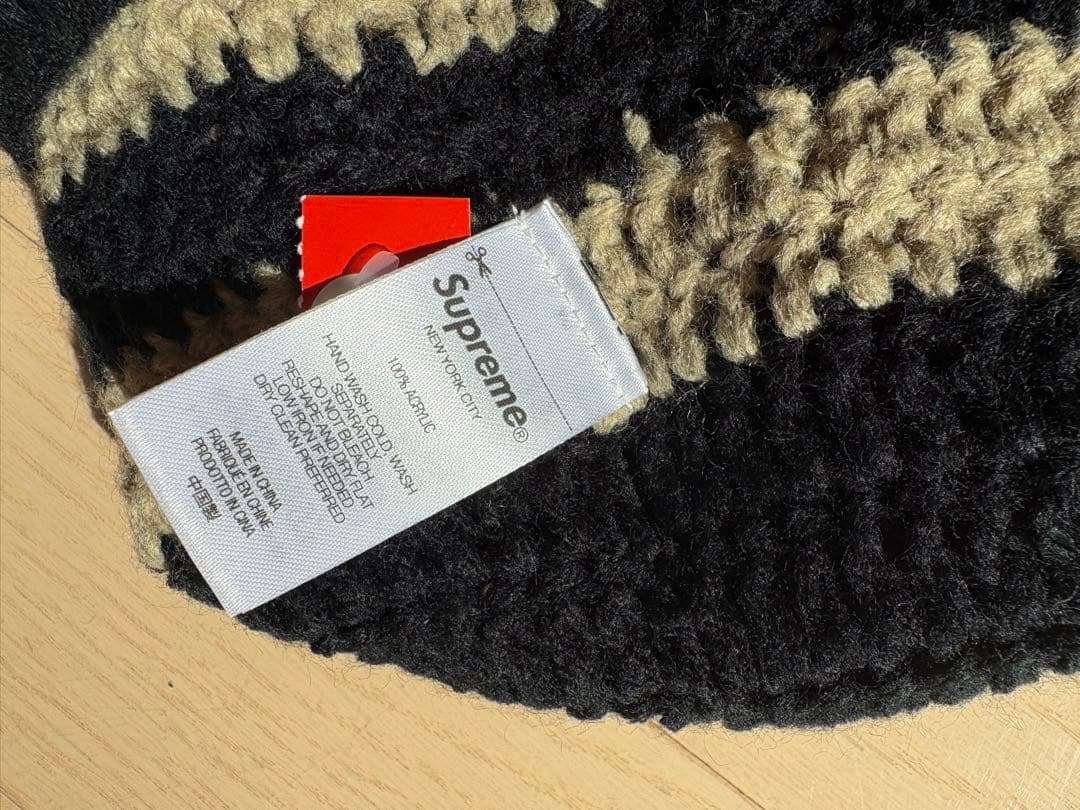 supreme Crochet Logo Beanie ブラック