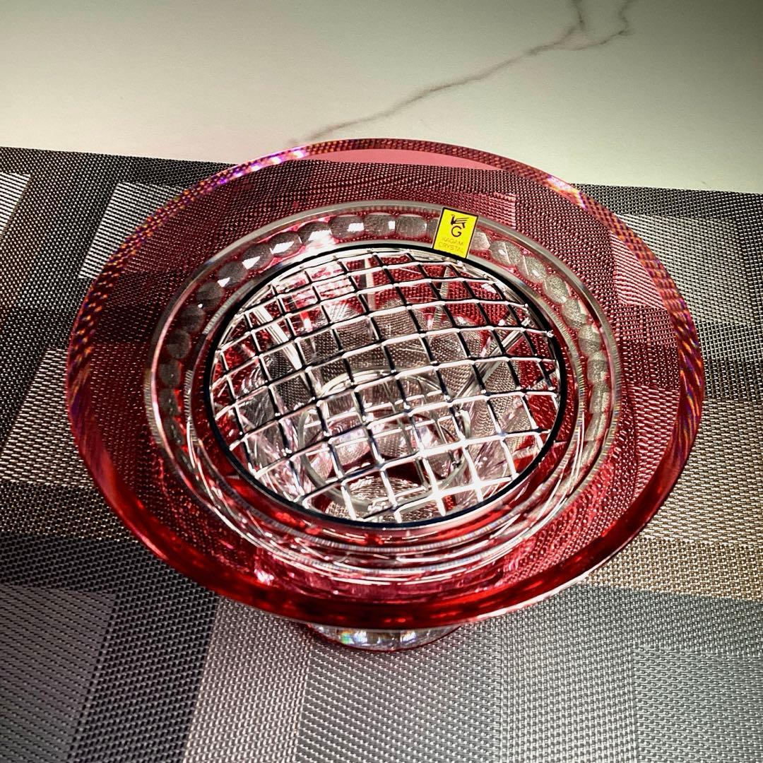 カガミクリスタル CINQ COULEUR 『ローズボール』　花瓶　大サイズ