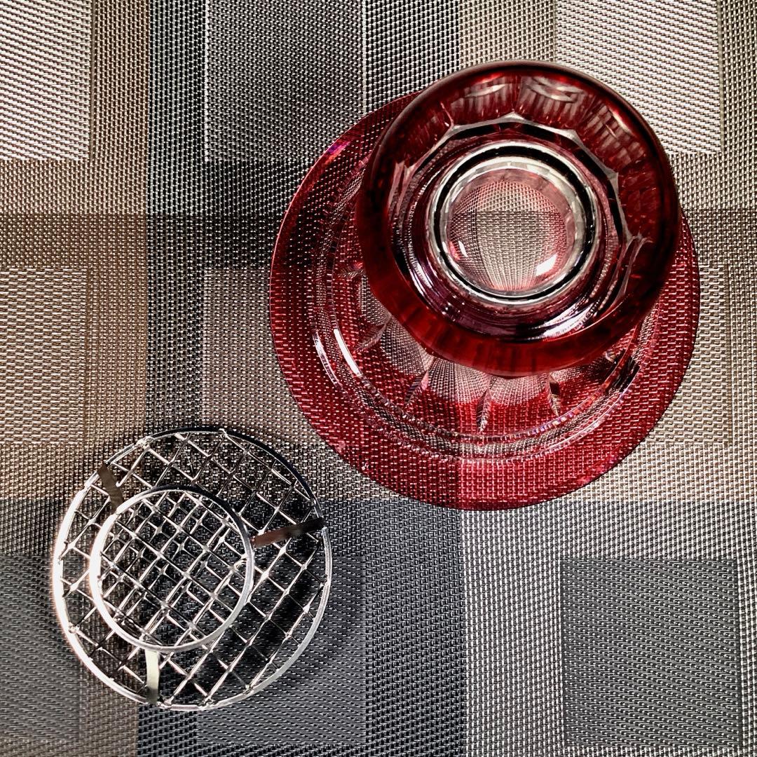 カガミクリスタル CINQ COULEUR 『ローズボール』　花瓶　大サイズ