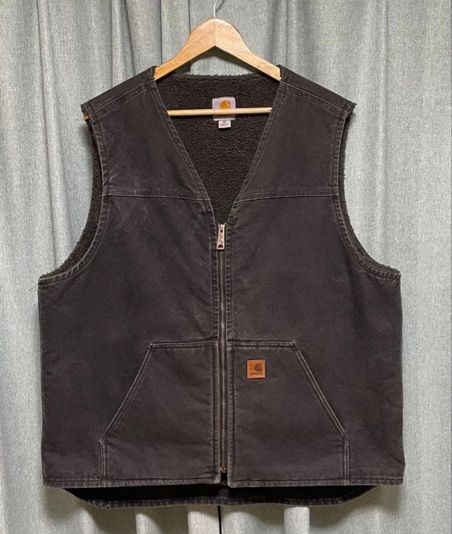 Carhartt ダックベスト ブラック ダークグレー