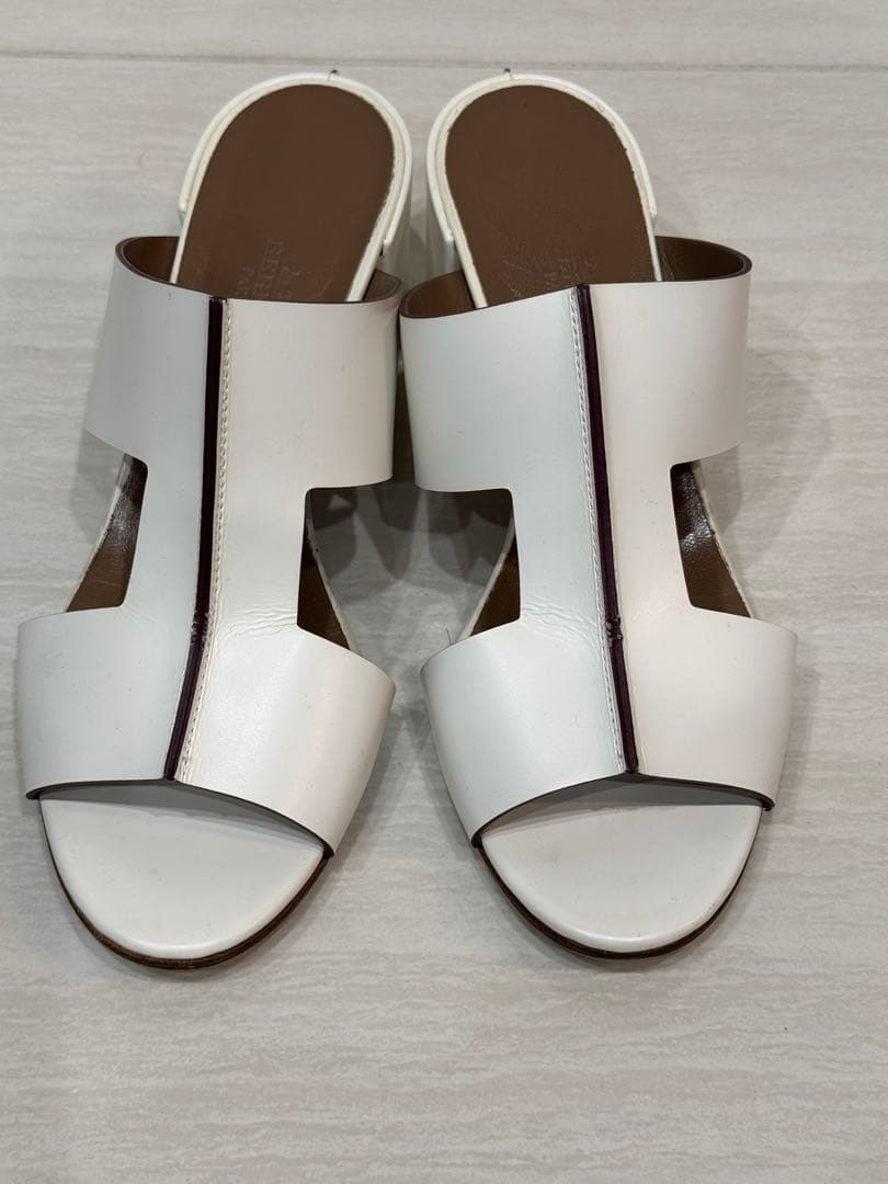 HERMES エルメス　サンダル　ミュール　ホワイト