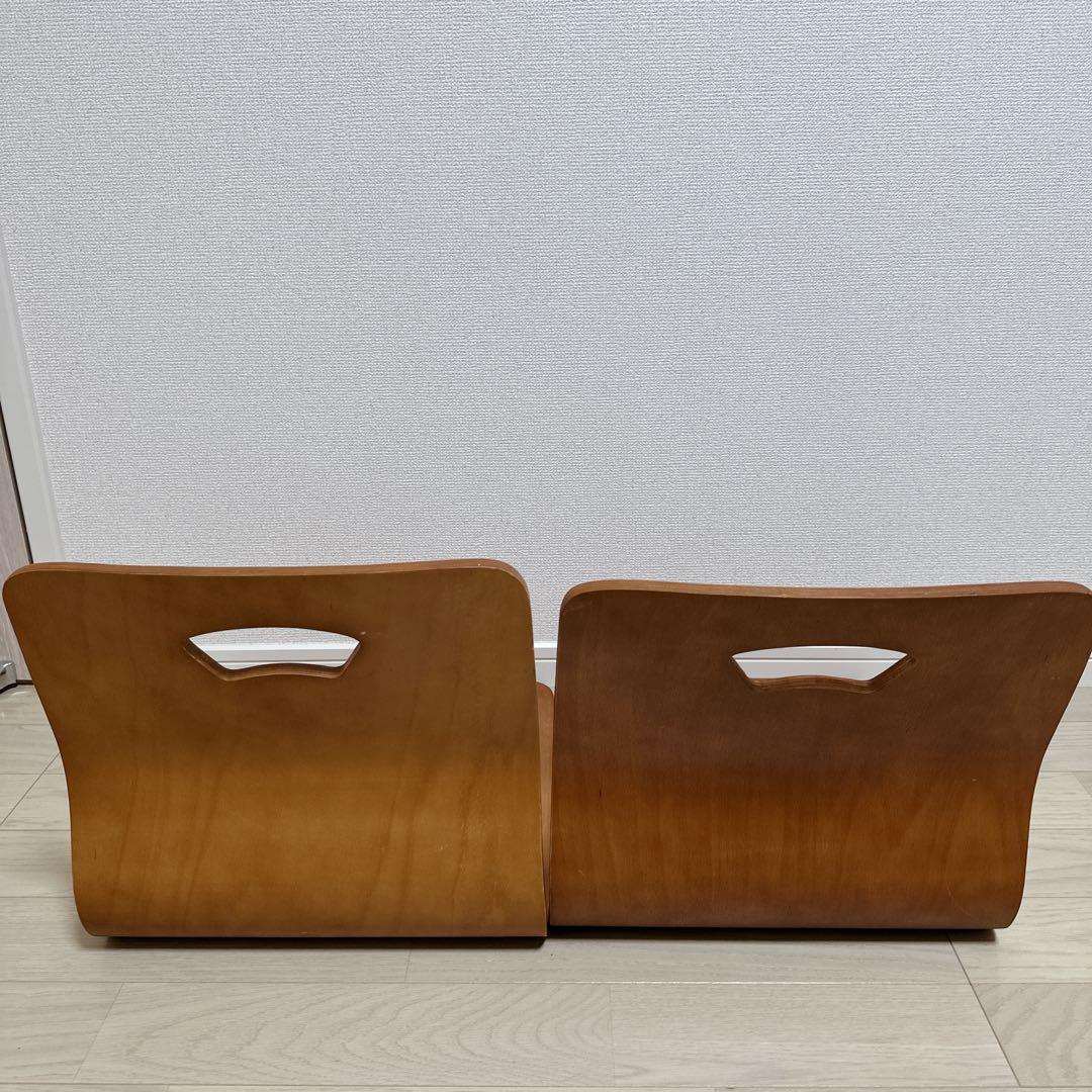 【7脚まとめて】木製座椅子　曲げ座椅子　和座椅子　旅館椅子　温泉椅子　ブラウン