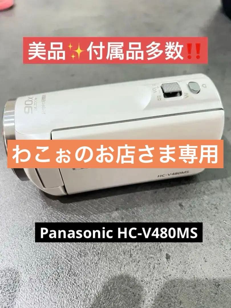 Panasonic HC-V480MS ビデオカメラ バッテリー×3 ケース付き