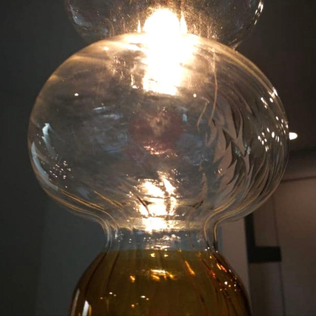 作家物　ガラスペンダントライト 赤タッセル