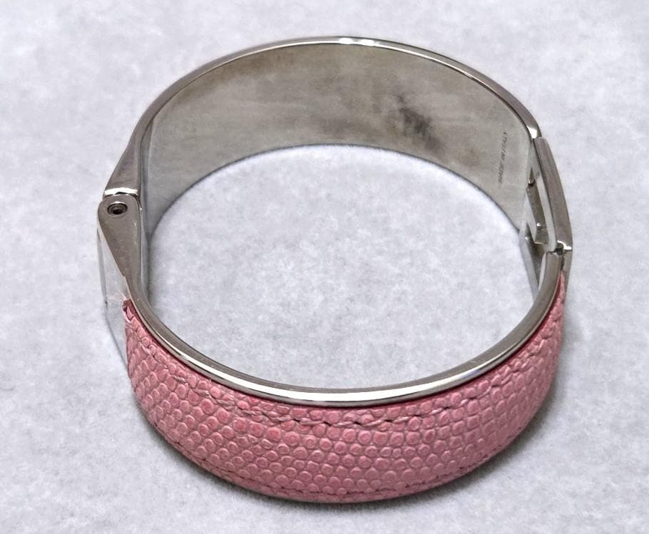 GUCCI グッチ ピンクレザー　Gロゴ　バングル　41337
