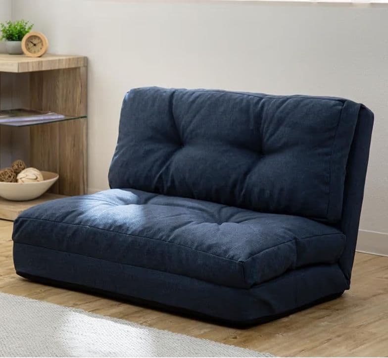 1人掛けソファ　リクライニングソファ　幅90cm　人気ソファー　ネイビー