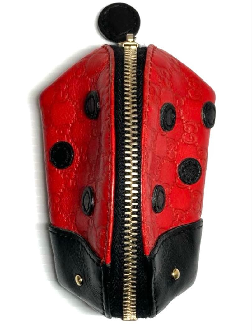 良品　 グッチ　グッチシマ　レザー　てんとう虫　ケース　ミニポーチ