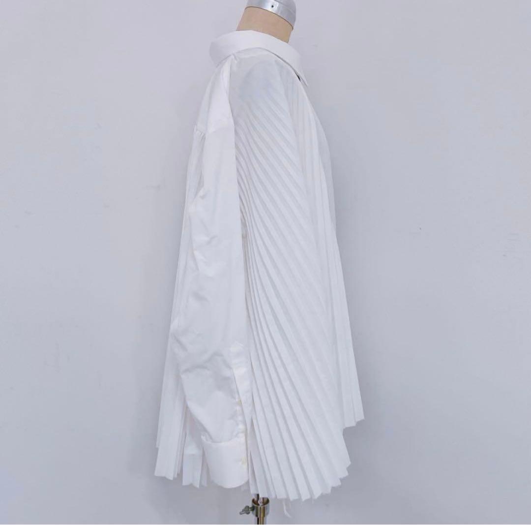 9DM17 sacai サカイ 長袖シャツ プリーツ 19-04805 ホワイト