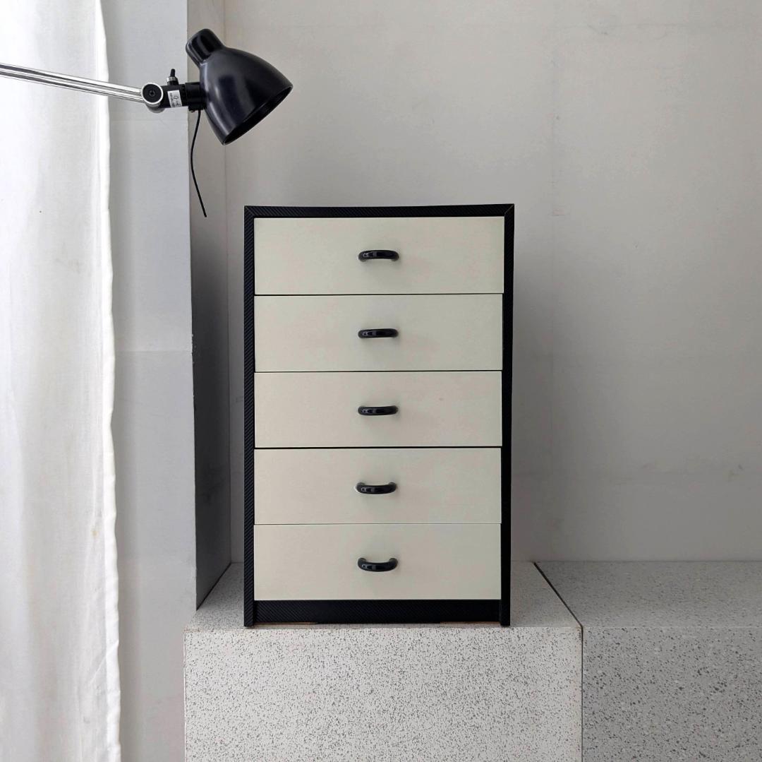 ビンテージ レトロ ポップ キャビネット 引き出し 5段チェスト スペースエイジ