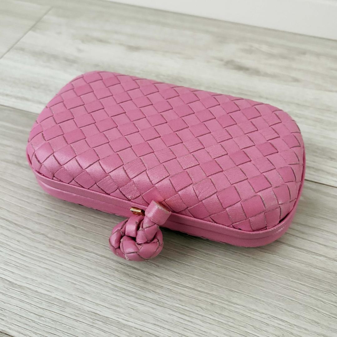 ボッテガヴェネタ　ノット　クラッチバッグ　パーティバッグ　ピンク